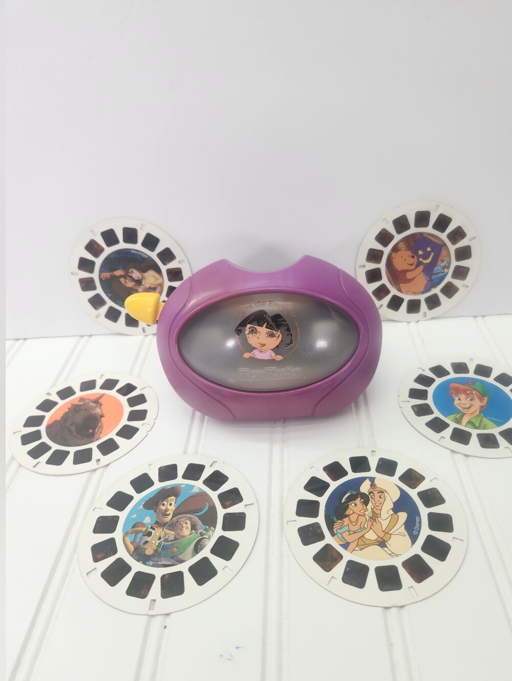VTG 1998 Mattel Dora the Explorer 3D View-Master Viewer Lot with 6 Reels Movie
